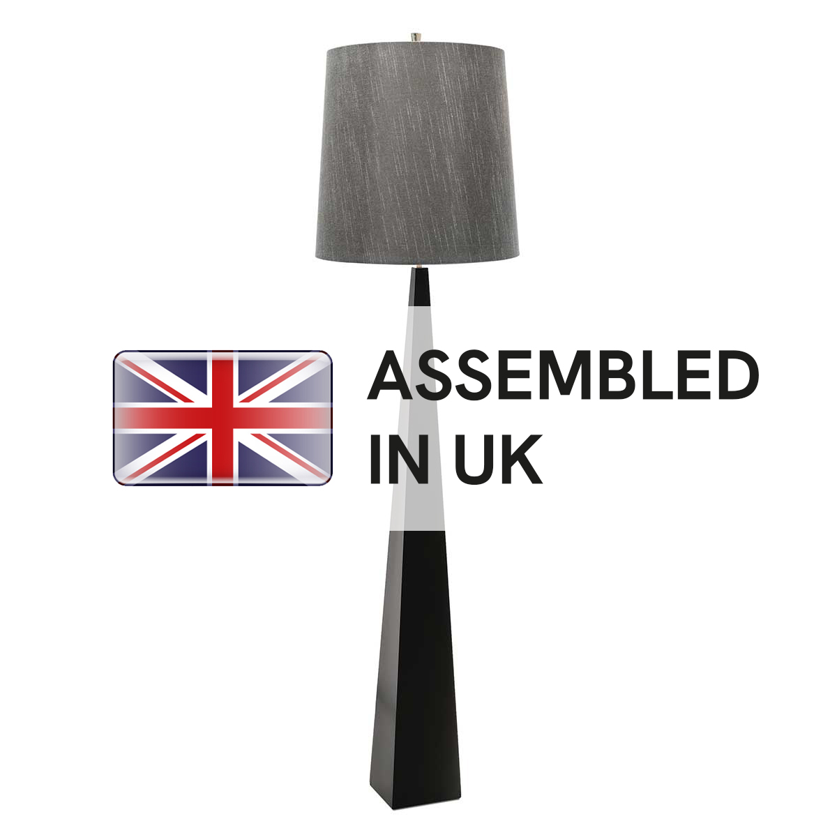 Thistlewood Contemporary Floor Lamp with Dark Grey Shade in Black Thistlewood Contemporary Floor Lamp with Dark Grey Shade in Black