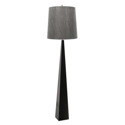 Thistlewood Contemporary Floor Lamp with Dark Grey Shade in Black