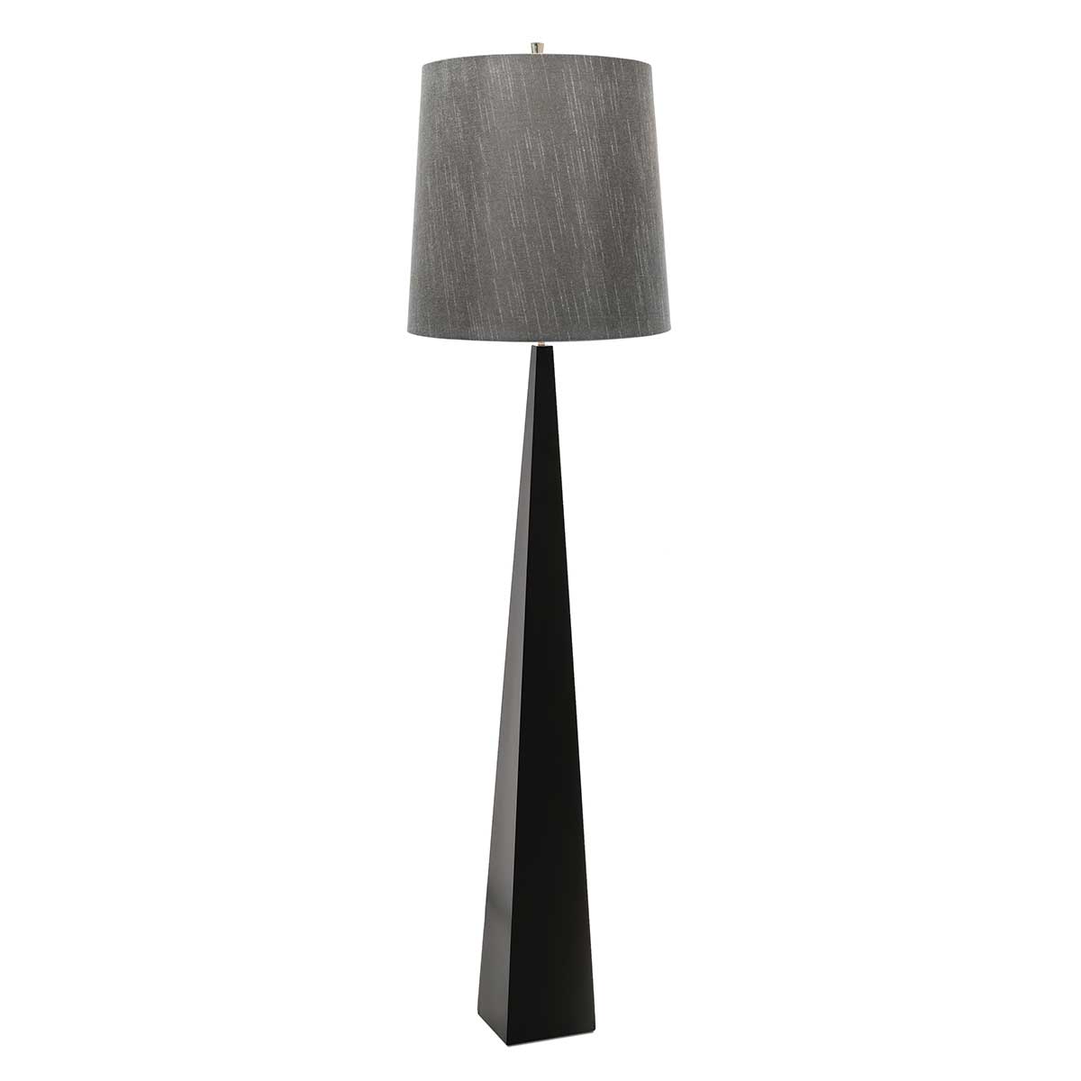 Thistlewood Contemporary Floor Lamp with Dark Grey Shade in Black