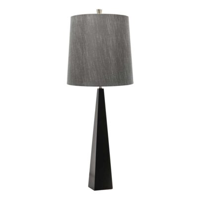 Thistlewood Contemporary Table Lamp Black with Grey Shade