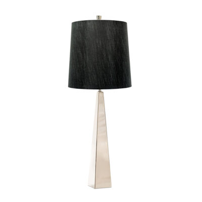 Thistlewood Contemporary Table Lamp with Black Shade in Polished Nickel