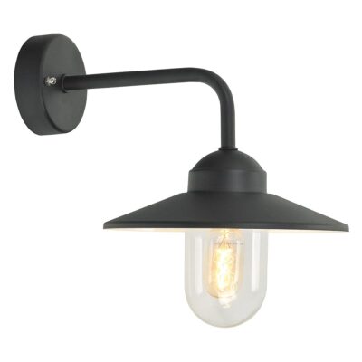 Thornbury Gate Swan Neck Outdoor Wall Light Black