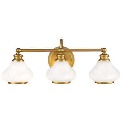 Thornbury Hamptons Three Light Wall Light Brushed Brass
