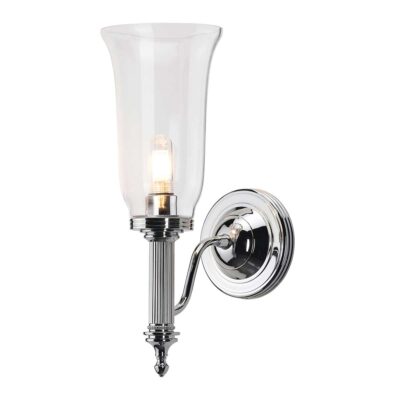 Thorncastle Bell Glass Wall Light Polished Chrome