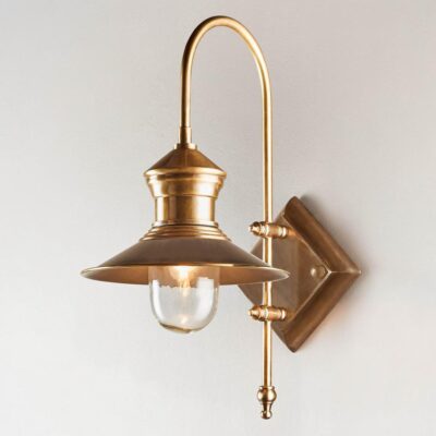 Thorncroft Gooseneck Outdoor Wall Light Antique Brass
