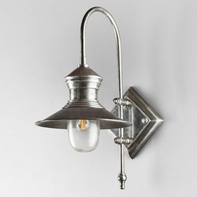 Thorncroft Station Gooseneck Outdoor Wall Light Antique Silver