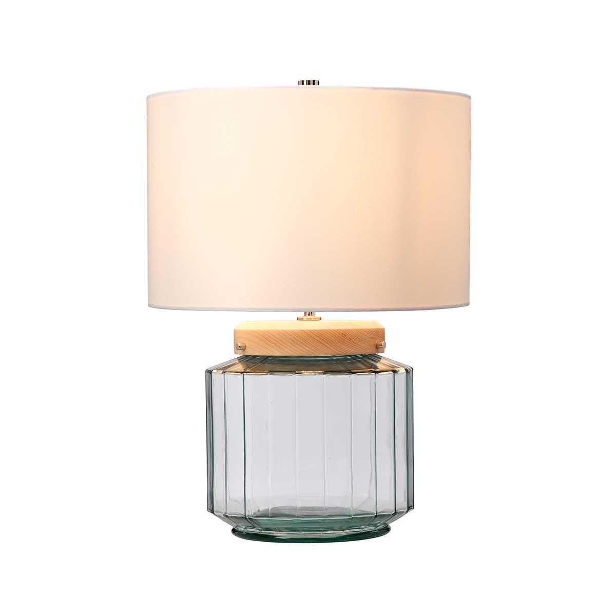 Thornholt Hamptons Fluted Glass Table Lamp Natural Wood Thornholt Hamptons Fluted Glass Table Lamp Natural Wood