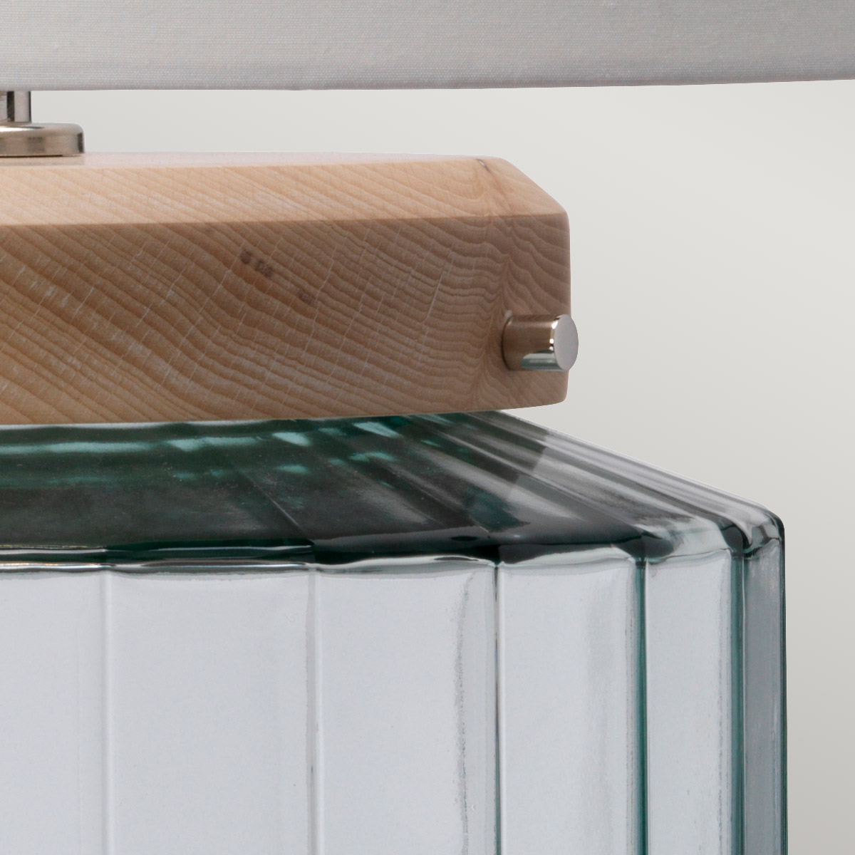 Thornholt Hamptons Fluted Glass Table Lamp Natural Wood Thornholt Hamptons Fluted Glass Table Lamp Natural Wood — detail view