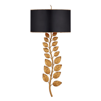 Thornleigh Artistic Leaf Wall Light Gold and Black