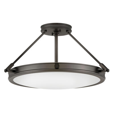 Thurloe Contemporary Semi-Flush Ceiling Light in Black Oxide