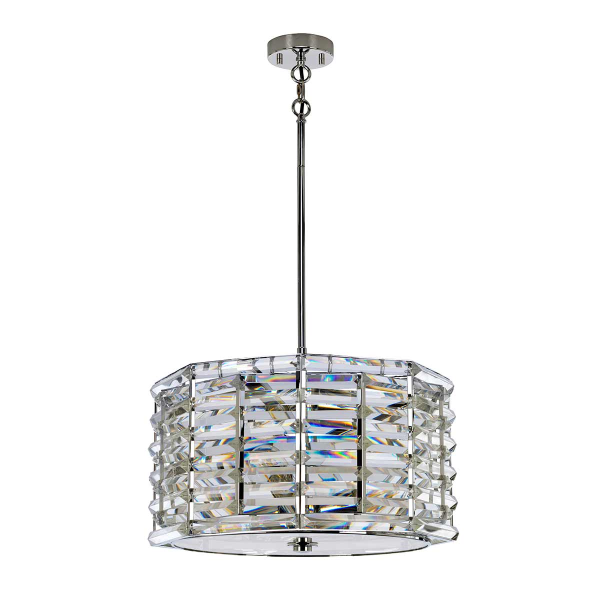 Tidewater Bay Crystal Drum Pendant Polished Nickel Tidewater Bay Crystal Drum Pendant Polished Nickel