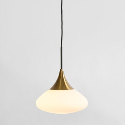 Tilbrook Mushroom Glass Pendant Light Antique Brass