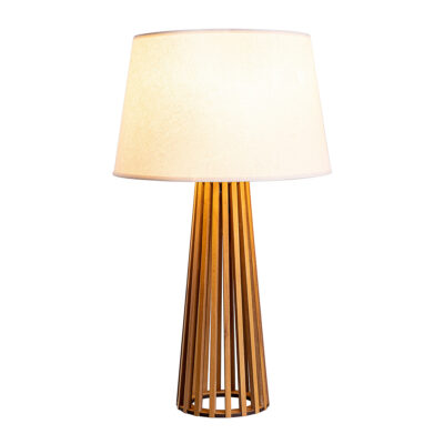 Timbermill Hamptons Table Lamp Teak Wood Veneer
