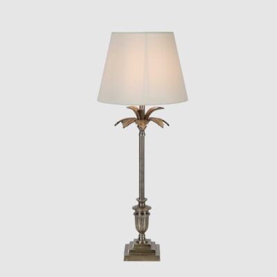 Treetop French Provincial Palm Leaf Table Lamp Base Antique Silver