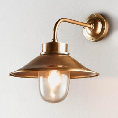 Trelawney Heritage Cone Outdoor Wall Light Antique Brass