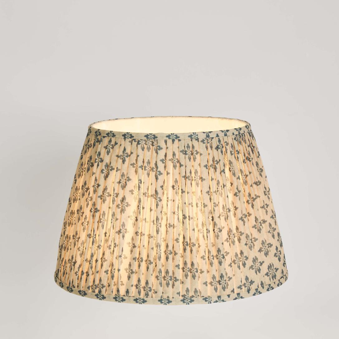 Tremayne French Provincial Pleated Linen Lamp Shade XL Blue Tremayne French Provincial Pleated Linen Lamp Shade XL Blue