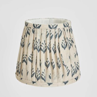 Tremayne French Provincial Pleated Linen Taper Lamp Shade Blue Floral