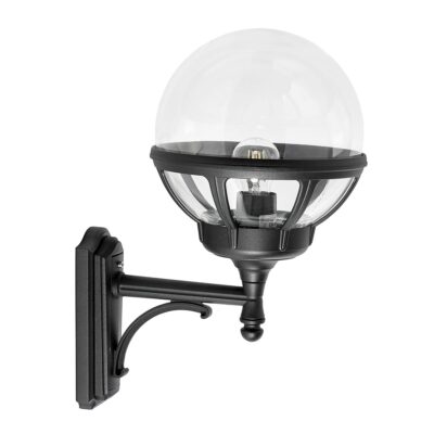 Tuscan Colonnade Traditional Globe Outdoor Wall Light Black