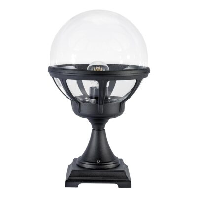 Tuscan Colonnade Traditional Outdoor Pedestal Lantern Black
