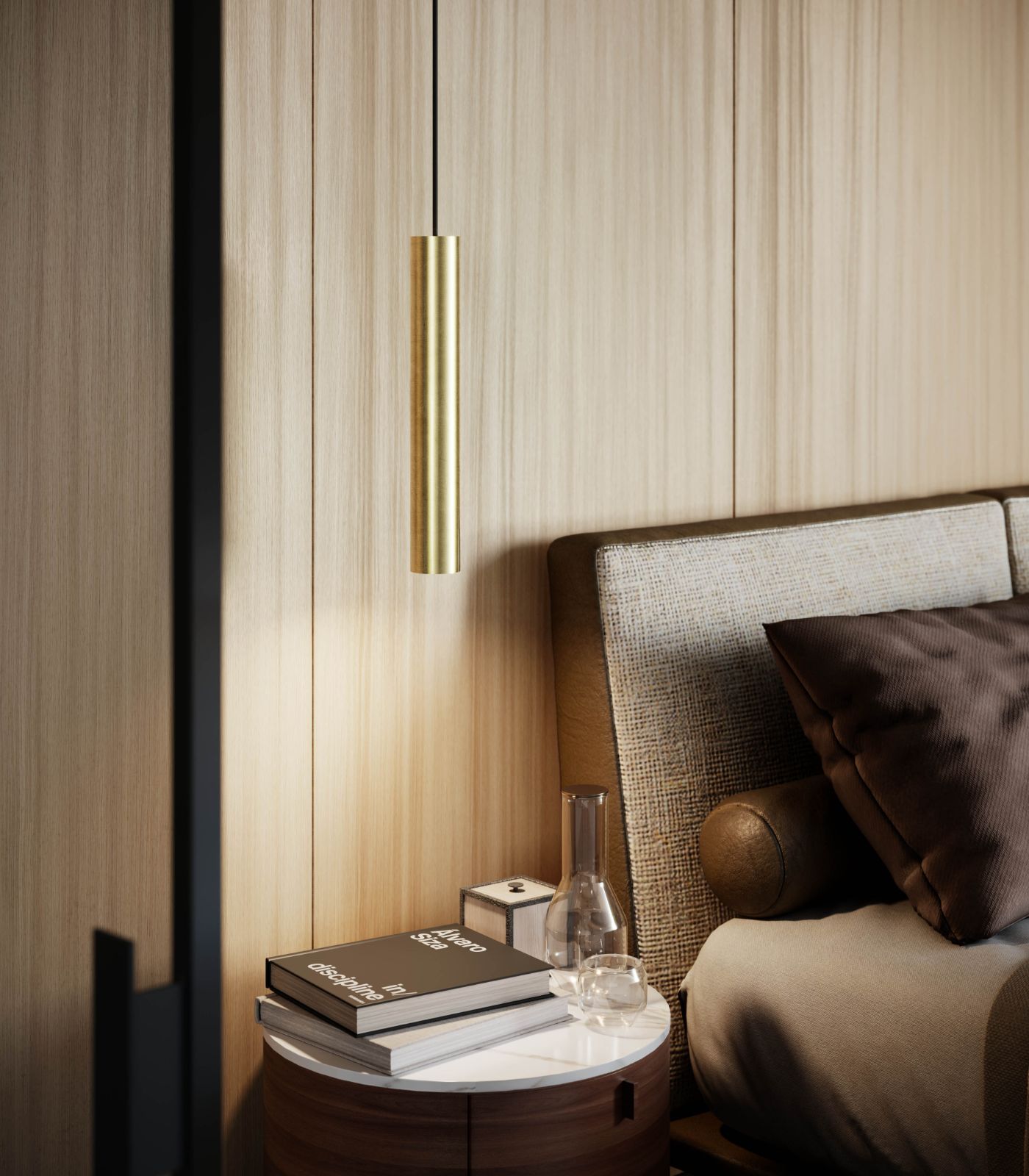 Udine Contemporary Cylinder Pendant Light Natural Brass Udine Contemporary Cylinder Pendant Light Natural Brass