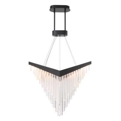 Ullswater Row Contemporary Chevron Chandelier Matte Black