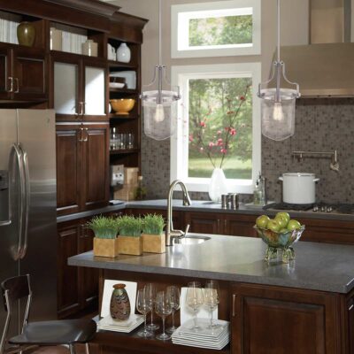 Union Terrace Hamptons Cage Pendant Brushed Nickel — in situ view