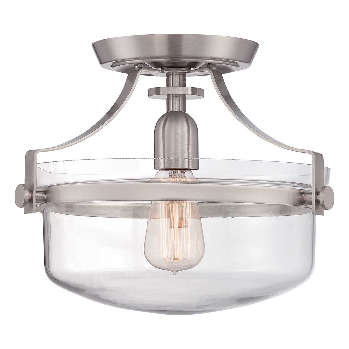 Union Terrace Hamptons Ceiling Semi-Flush Brushed Nickel