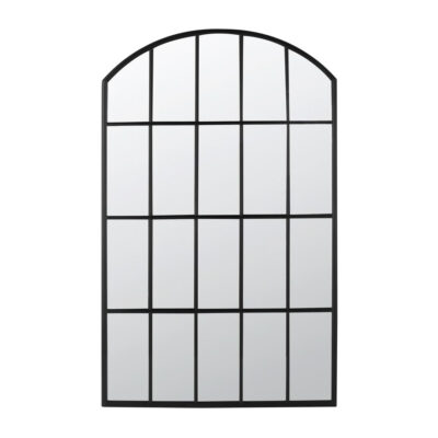 Vachelle French Provincial Arched Window Pane Mirror Black