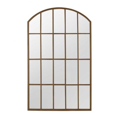 Vachelle French Provincial Arched Window Pane Mirror Rust