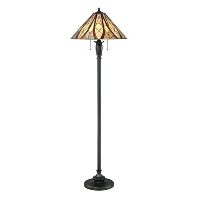 Valiant Grove Flush Tiffany Style Floor Lamp Bronze