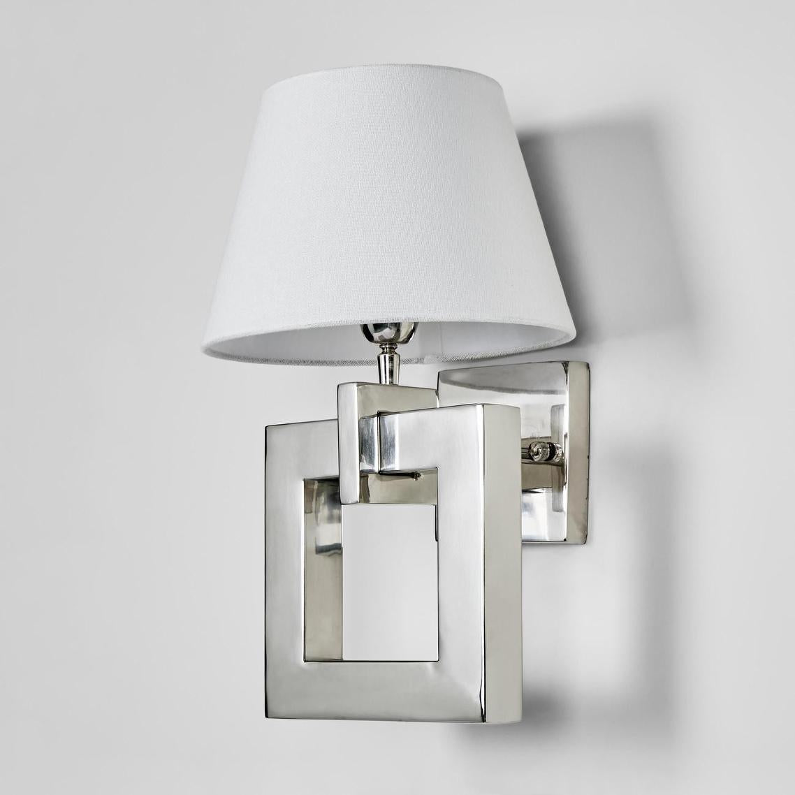 Vanderbilt Hamptons Square Link Wall Light Polished Nickel Vanderbilt Hamptons Square Link Wall Light Polished Nickel