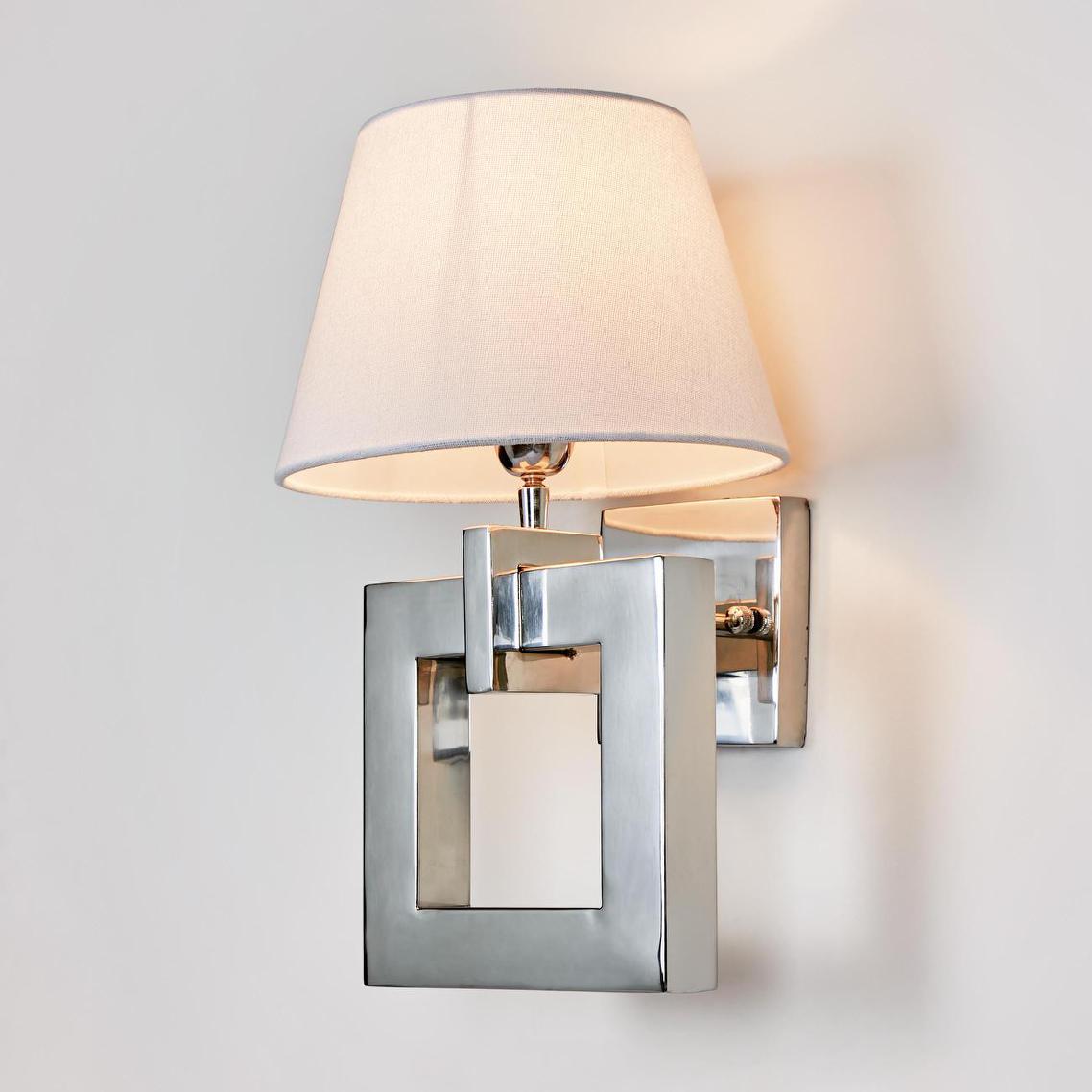 Vanderbilt Hamptons Square Link Wall Light Polished Nickel