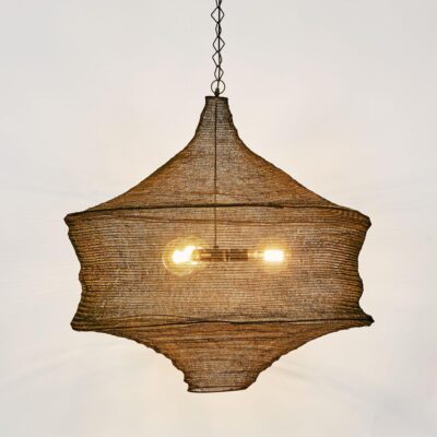 Vanderbilt Woven Mesh Pendant Light Antique Brass