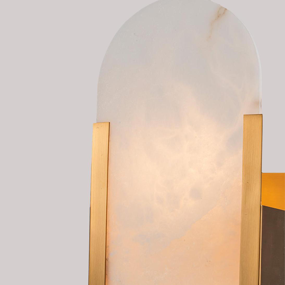 Vanderwood French Provincial Oval Alabaster Wall Light Brass