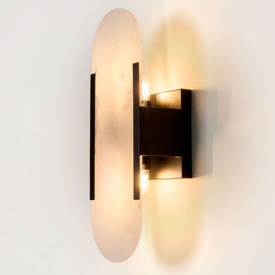 Vanderwood Heritage Oval Stone Wall Light Black