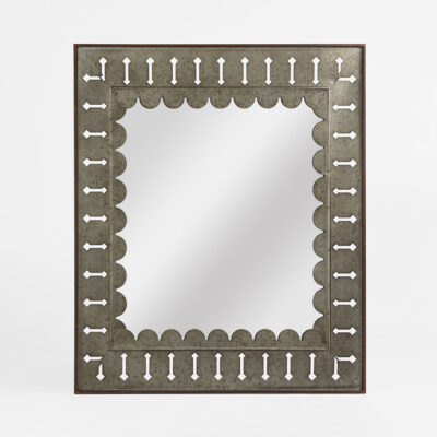Vaucresson French Provincial Scalloped Iron Wall Mirror