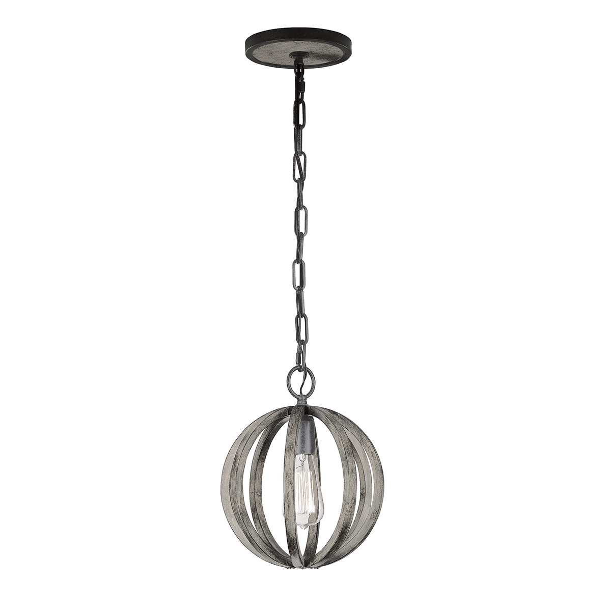 Vaucresson French Provincial Wood Orb Pendant Weathered Oak Vaucresson French Provincial Wood Orb Pendant Weathered Oak
