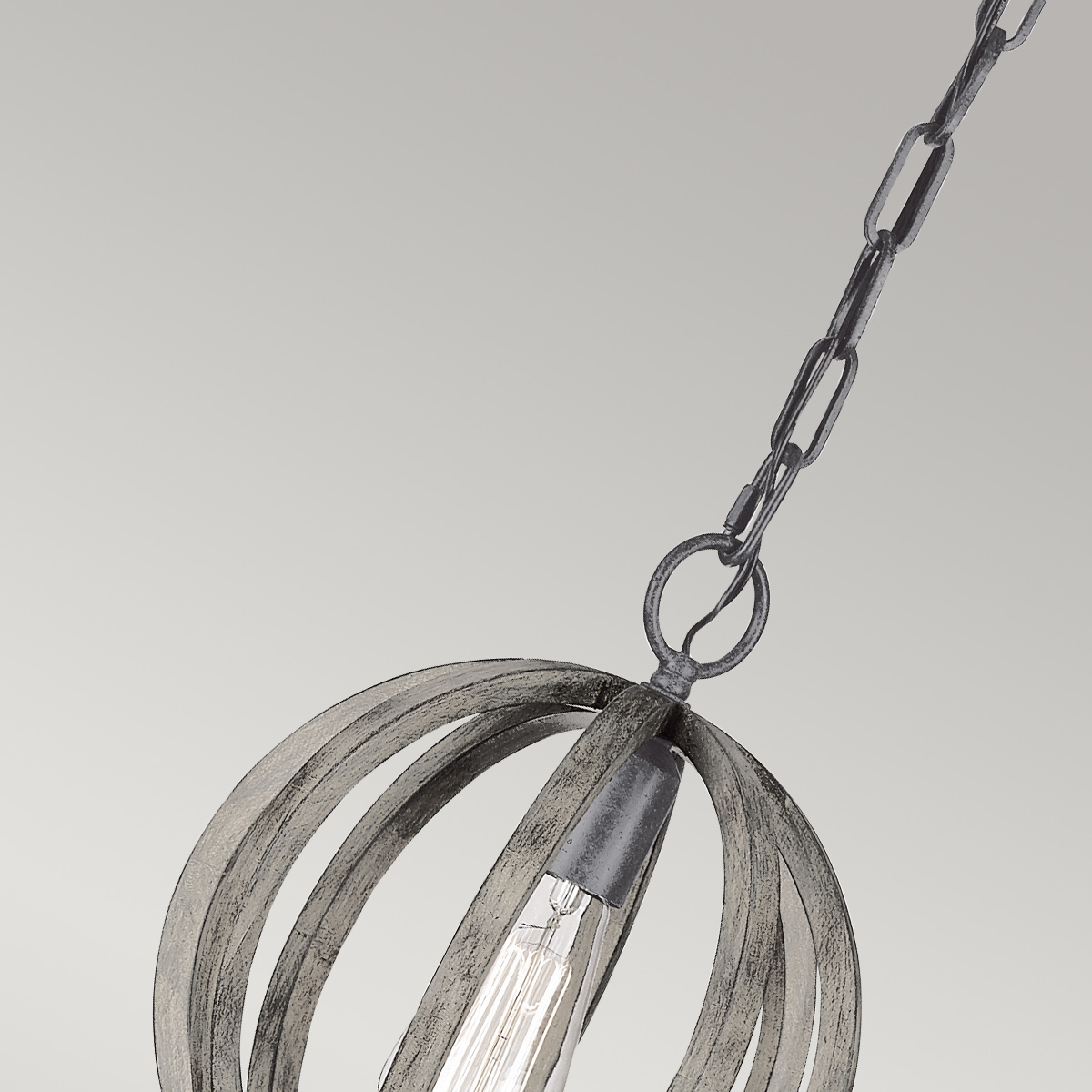 Vaucresson French Provincial Wood Orb Pendant Weathered Oak Vaucresson French Provincial Wood Orb Pendant Weathered Oak — detail view