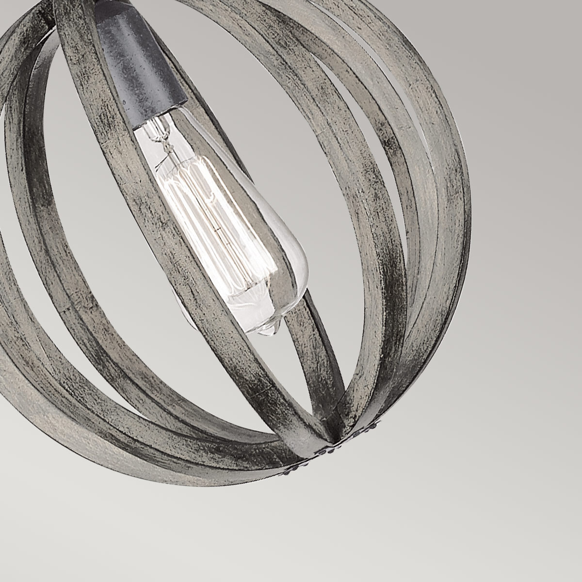Vaucresson French Provincial Wood Orb Pendant Weathered Oak Vaucresson French Provincial Wood Orb Pendant Weathered Oak — detail view