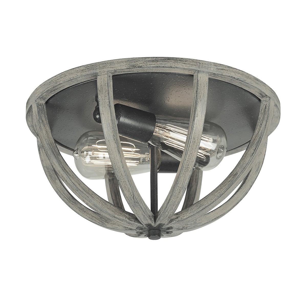 Vaucresson Hamptons Ceiling Flush Weathered Oak And Antique Forged Iron
