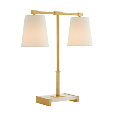 Vellora Hamptons Double Arm Table Lamp Antique Brass