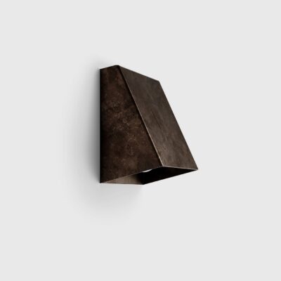 Vellum Contemporary Wall Light Angle Curve Dark Brass