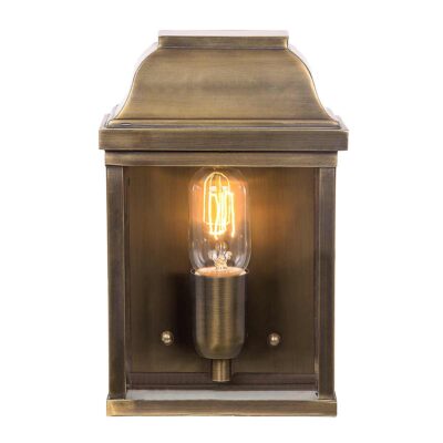 Verdigris Cove Lantern Traditional Outdoor Wall Light in Aged Brass