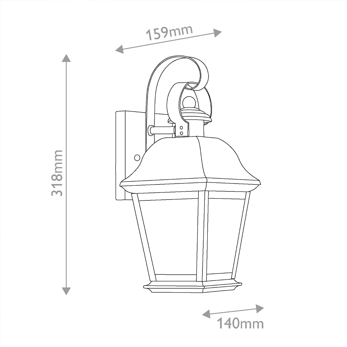 Verecombe Hamptons Outdoor Wall Lantern in Black Verecombe Hamptons Outdoor Wall Lantern in Black