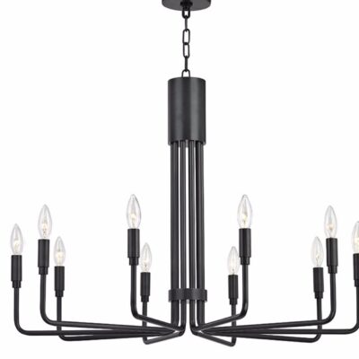 Verona Downs Industrial Chandelier 10 Light Old Bronze