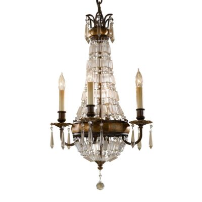 Verona Grove French Provincial Basket Chandelier in Aged Bronze