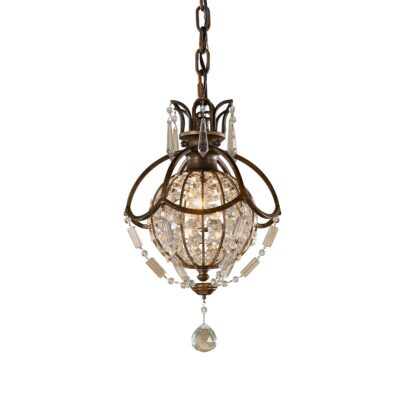 Verona Grove French Provincial Crystal Cage Pendant Bronze