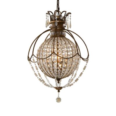 Verona Grove French Provincial Crystal Globe Chandelier Bronze