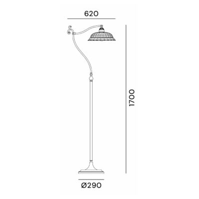 Verona Lace Art Nouveau Floor Lamp Antique Brass And White Ceramic