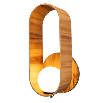 Verona Teak Contemporary Loop Wall Light